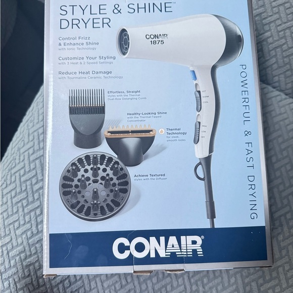 Conair 1875 Watt Smooth & Shine Dryer with 3 Attachments, 1.0 ea : new in box - Picture 7 of 7